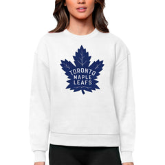 Toronto Maple Leafs Antigua Women's Team Logo Victory Crewneck Pullover Sweatshirt - NHL Sweatshirts