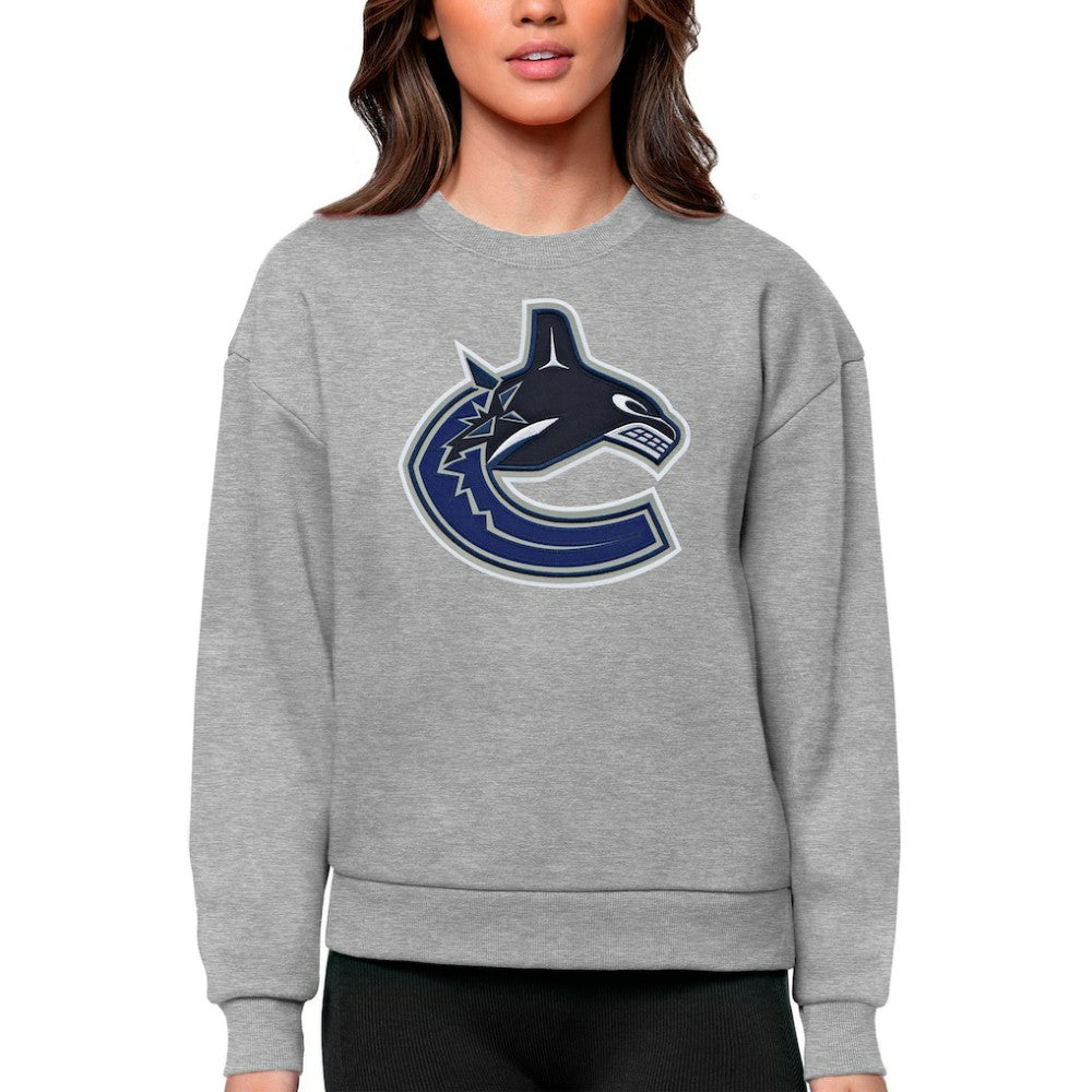 Vancouver Canucks Antigua Women's Team Logo Victory Crewneck Pullover Sweatshirt - NHL Sweatshirts