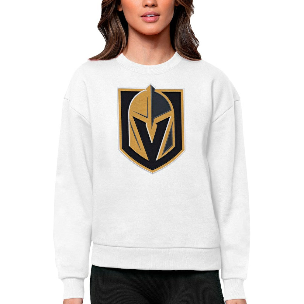 Vegas Golden Knights Antigua Women's Team Logo Victory Crewneck Pullover Sweatshirt - NHL Sweatshirts