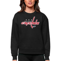 Washington Capitals Antigua Women's Team Logo Victory Crewneck Pullover Sweatshirt - NHL Sweatshirts