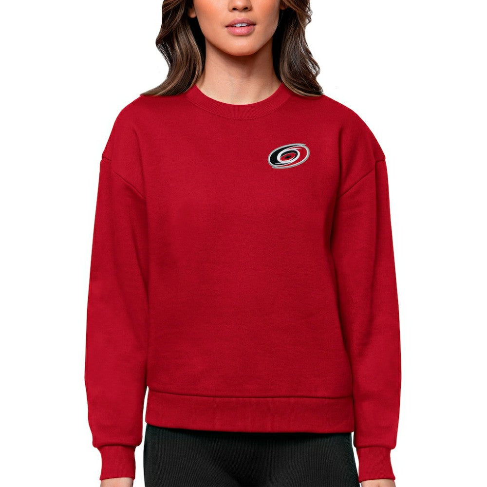 Carolina Hurricanes Antigua Women's Victory Crewneck Pullover Sweatshirt - NHL Sweatshirts