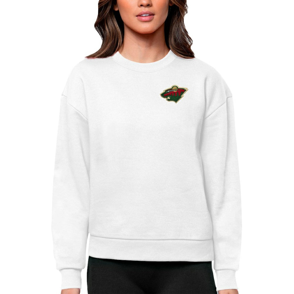 Minnesota Wild Antigua Women's Victory Crewneck Pullover Sweatshirt - NHL Sweatshirts