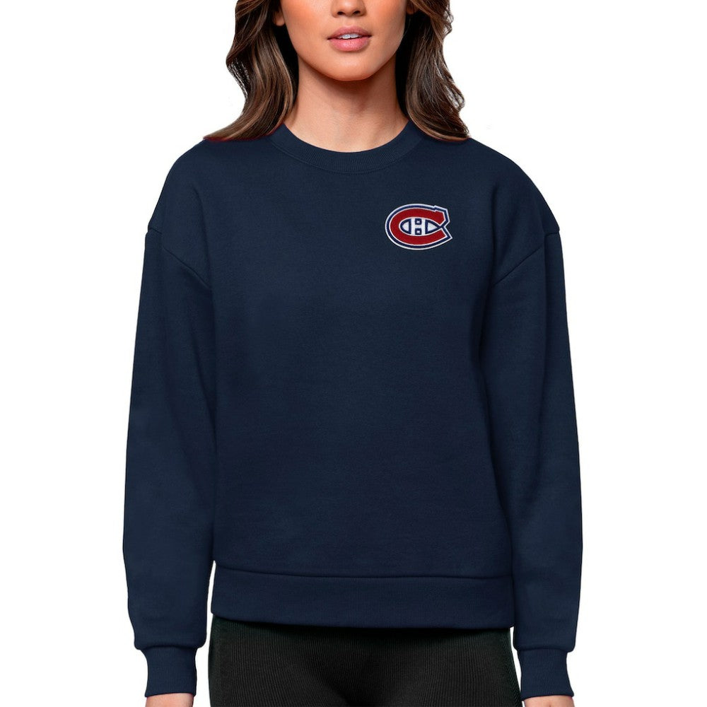 Montreal Canadiens Antigua Women's Victory Crewneck Pullover Sweatshirt - NHL Sweatshirts
