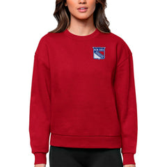 New York Rangers Antigua Women's Victory Crewneck Pullover Sweatshirt - NHL Sweatshirts
