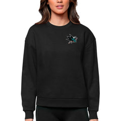 San Jose Sharks Antigua Women's Victory Crewneck Pullover Sweatshirt - NHL Sweatshirts