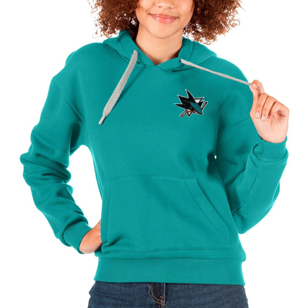 San Jose Sharks Antigua Women's Victory Pullover Hoodie - NHL Hoodies
