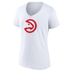 White Atlanta Hawks Women's Logo V-Neck T-Shirt | NBA