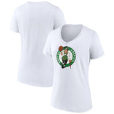 White Boston Celtics Women's Logo V-Neck T-Shirt | NBA