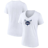 White Charlotte Hornets Women's Logo V-Neck T-Shirt | NBA