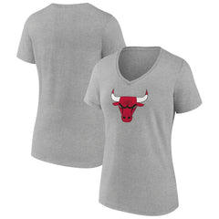 Gray Chicago Bulls Women's Logo V-Neck T-Shirt sale | NBA