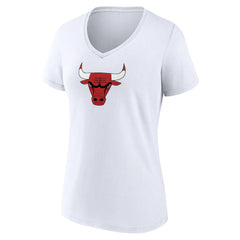 White Chicago Bulls Women's Logo V-Neck T-Shirt sale | NBA