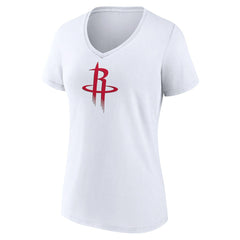 White Houston Rockets Women's Logo V-Neck T-Shirt | NBA