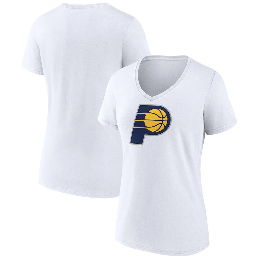 White Indiana Pacers Women's Logo V-Neck T-Shirt | NBA