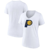 White Indiana Pacers Women's Logo V-Neck T-Shirt | NBA