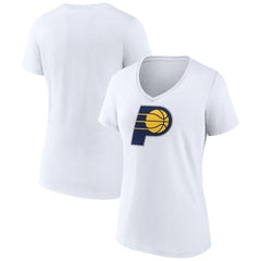 White Indiana Pacers Women's Logo V-Neck T-Shirt | NBA