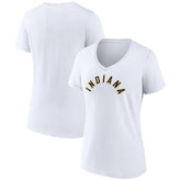 White Indiana Pacers Women's Wordmark V-Neck T-Shirt | NBA