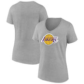 Gray Los Angeles Lakers Women's Logo V-Neck T-Shirt | NBA