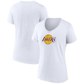 White Los Angeles Lakers Women's Logo V-Neck T-Shirt | NBA
