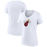 White Miami Heat Women's Logo V-Neck T-Shirt | NBA