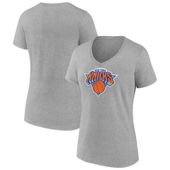 Gray New York Knicks Women's Logo V-Neck T-Shirt | NBA