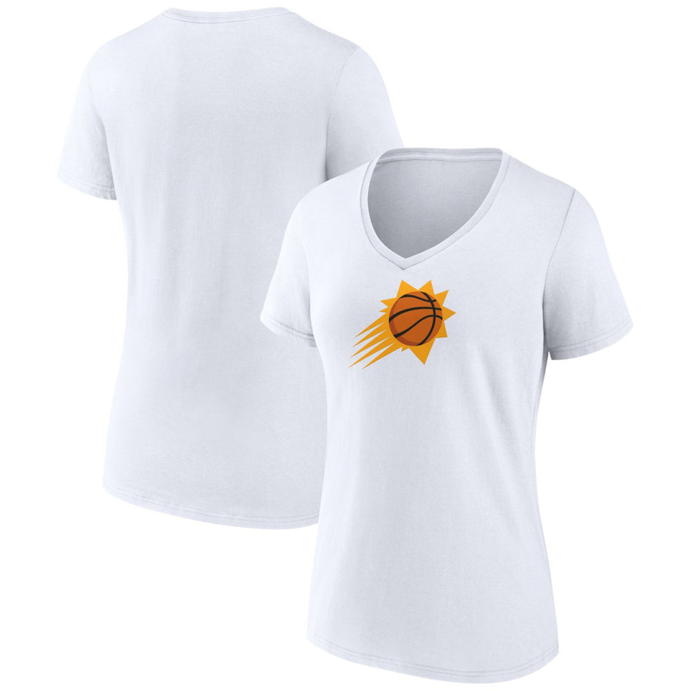 White Phoenix Suns Women's Primary Logo V-Neck T-Shirt | NBA