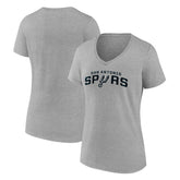 Gray San Antonio Spurs Women's Wordmark V-Neck T-Shirt | NBA
