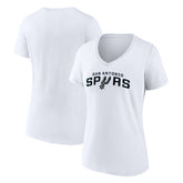 White San Antonio Spurs Women's Wordmark V-Neck T-Shirt | NBA