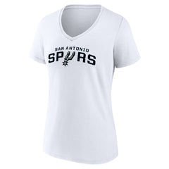 White San Antonio Spurs Women's Wordmark V-Neck T-Shirt | NBA