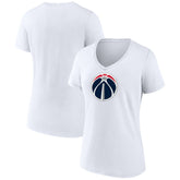 White Washington Wizards Women's Primary Logo V-Neck T-Shirt | NBA