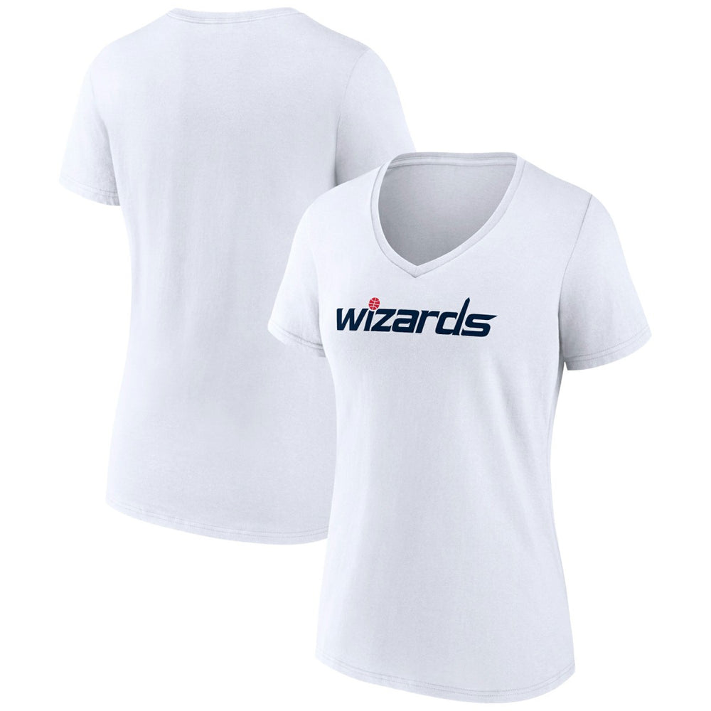 White Washington Wizards Women's Wordmark V-Neck T-Shirt | NBA