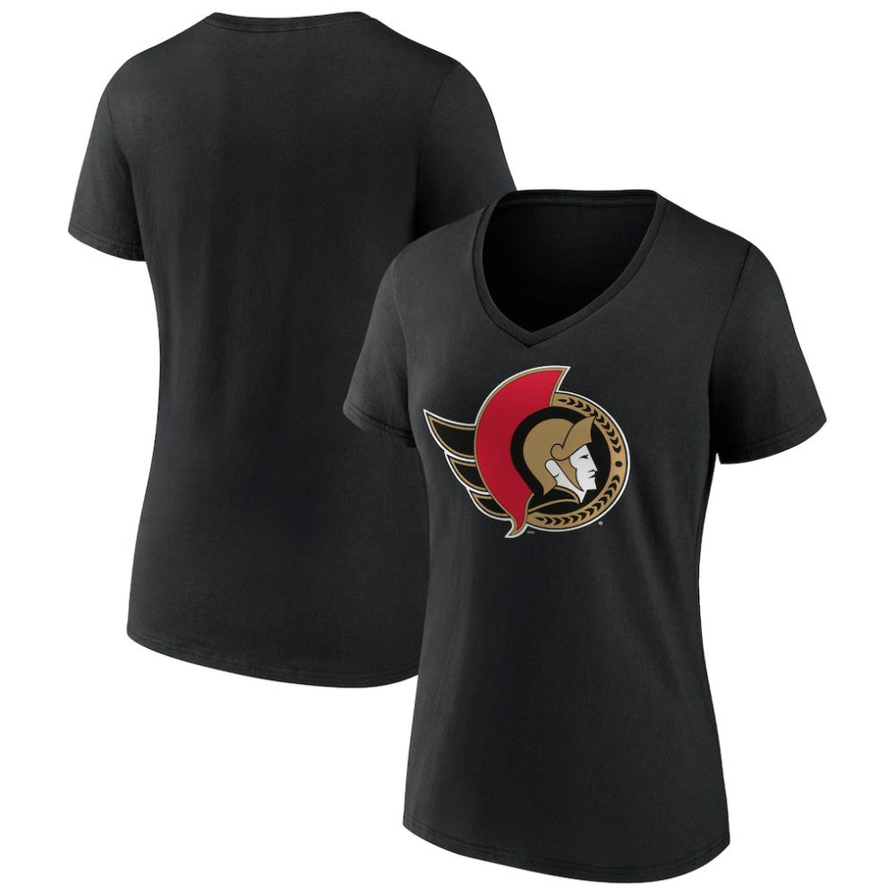 Ottawa Senators Women's Team Logo V-Neck T-Shirt - NHL T-shirts