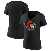 Ottawa Senators Women's Team Logo V-Neck T-Shirt - NHL T-shirts
