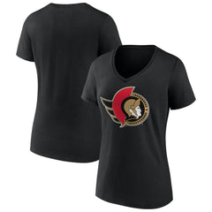Ottawa Senators Women's Team Logo V-Neck T-Shirt - NHL T-shirts