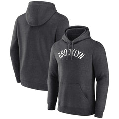 Charcoal Brooklyn Nets Wordmark Alternate Pullover Hoodie | NBA
