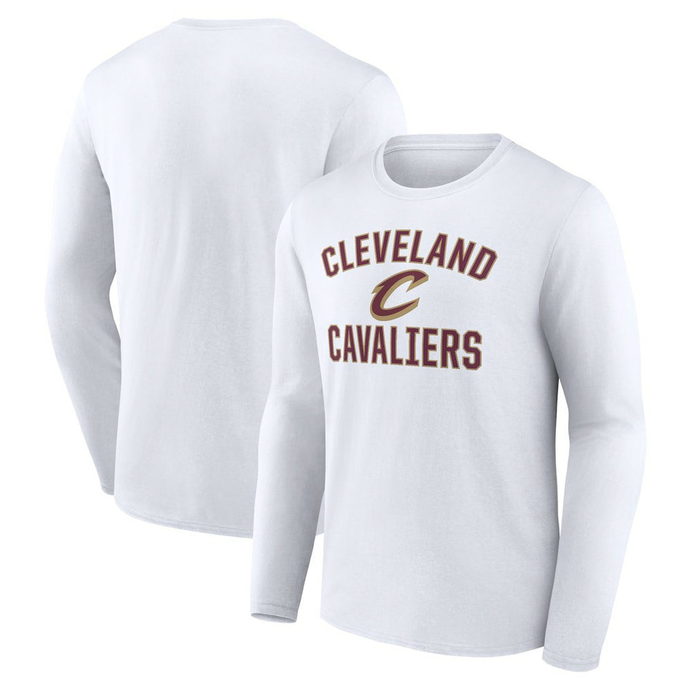 White Cleveland Cavaliers Victory Arch Logo Long Sleeve T-Shirt sale | NBA