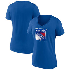 New York Rangers Women's Team Logo V-Neck T-Shirt - NHL T-shirts