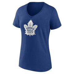 Toronto Maple Leafs Women's Team Logo V-Neck T-Shirt - NHL T-shirts