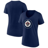 Winnipeg Jets Women's Team Logo V-Neck T-Shirt - NHL T-shirts