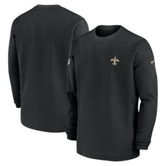 New Orleans Saints 2023 Sideline Throwback Heavy Brushed Waffle Long Sleeve Top | NFL Discount