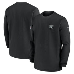 Las Vegas Raiders 2023 Sideline Throwback Heavy Brushed Waffle Long Sleeve Top | NFL Outlet