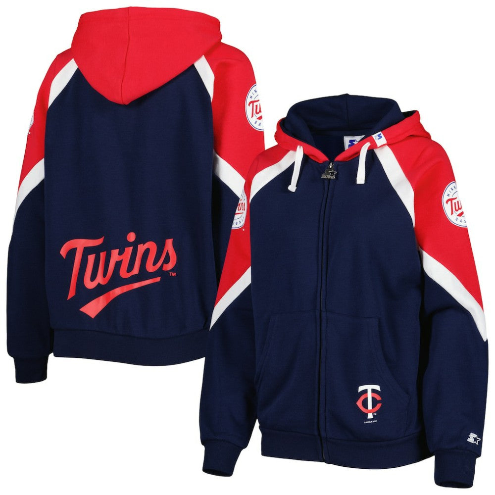 Minnesota Twins Starter Women's Hail Mary Full-Zip Hoodie - MLB Hoodies