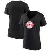 Black Atlanta Hawks Women's Alternate Logo V-Neck T-Shirt | NBA