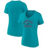 Aqua Charlotte Hornets Women's Overtime Team V-Neck T-Shirt | NBA