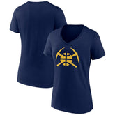 Navy Denver Nuggets Women's Alternate Logo V-Neck T-Shirt sale | NBA