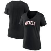 Black Houston Rockets Women's Alternate Logo V-Neck T-Shirt | NBA