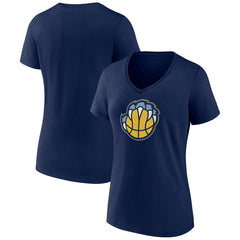 Navy Memphis Grizzlies Women's Alternate Logo V-Neck T-Shirt | NBA