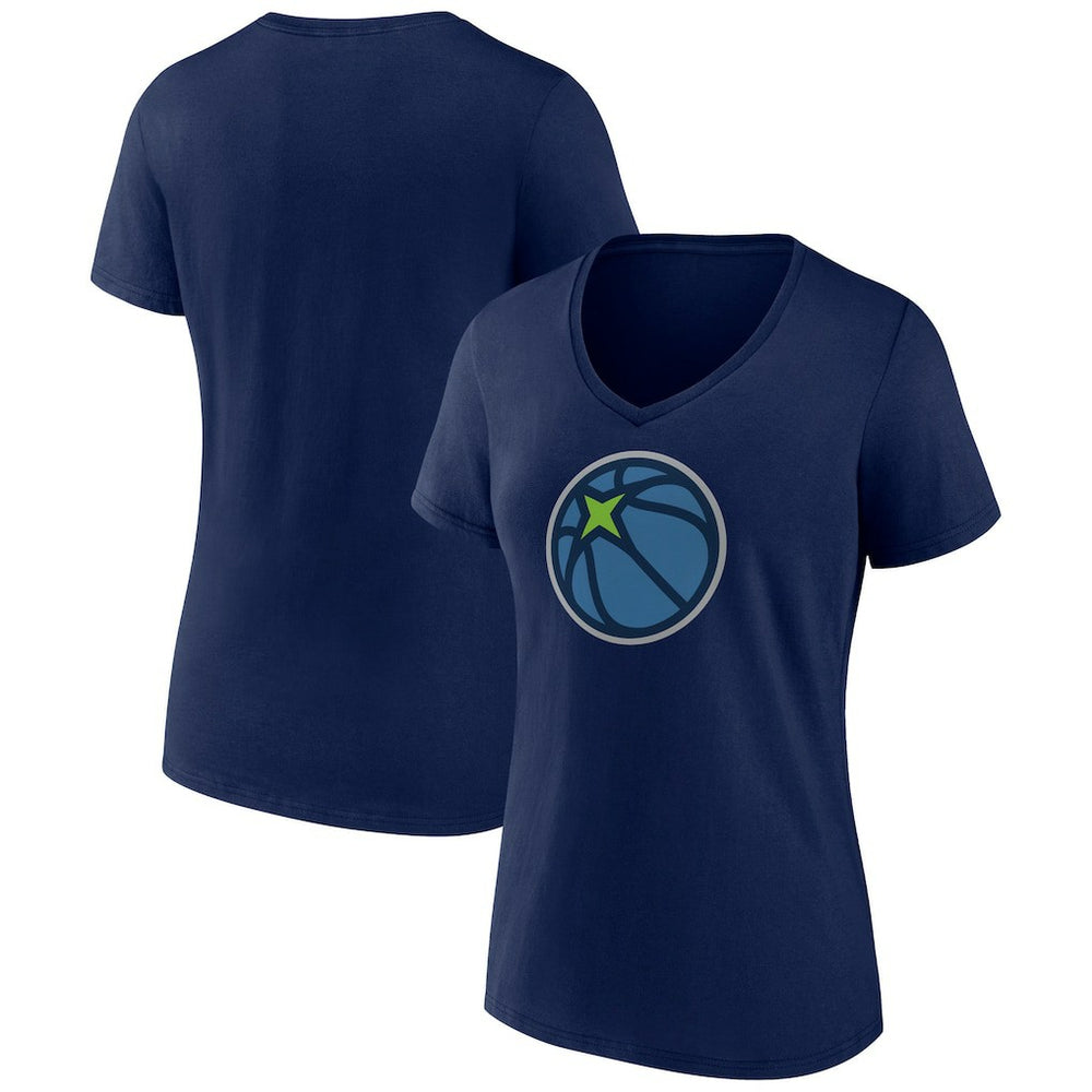 Navy Minnesota Timberwolves Women's Alternate Logo V-Neck T-Shirt | NBA