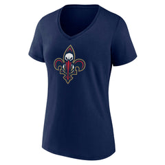 Navy New Orleans Pelicans Women's Alternate Logo V-Neck T-Shirt | NBA