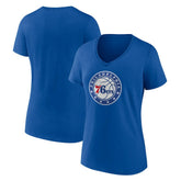 Royal Philadelphia 76ers Women's Alternate Logo V-Neck T-Shirt | NBA
