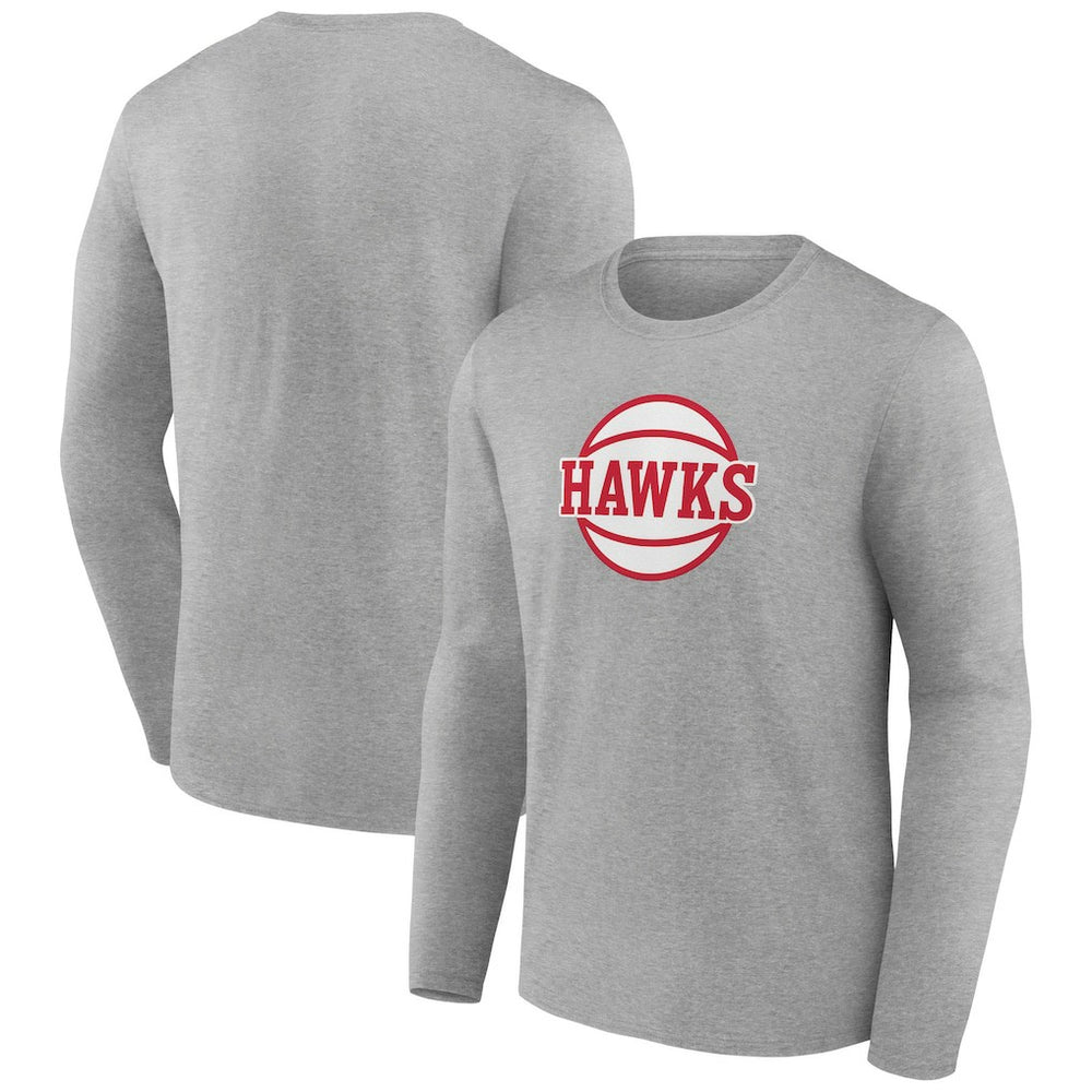 Gray Atlanta Hawks Alternate Logo Long Sleeve T-Shirt | NBA